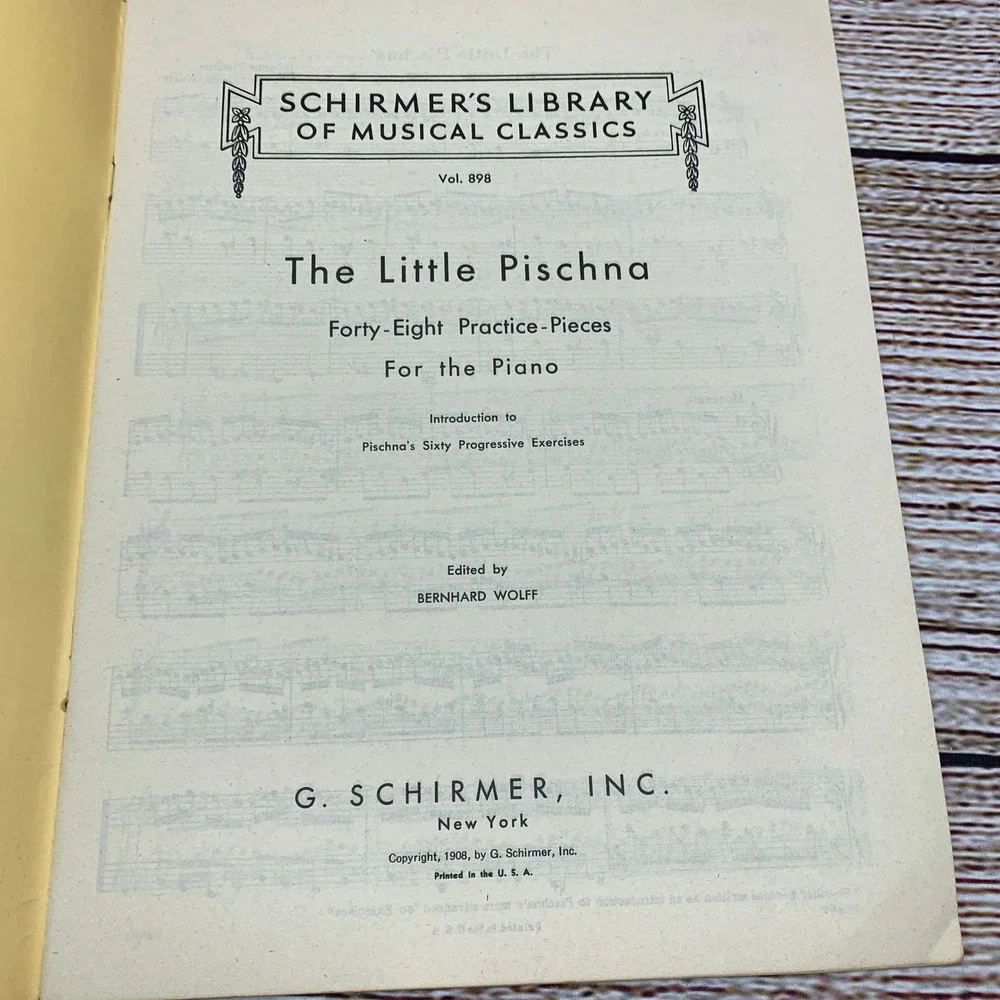 Schirmers Library of Musical Classics The Little Pischna 48 Pieces Piano Vol 898